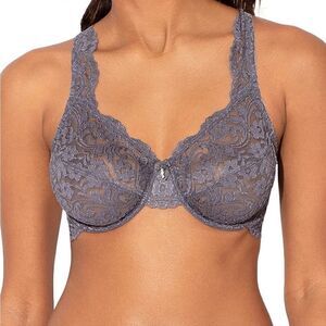 SHEKINI LACE UNDERWIRE BRA TOP GRAY WITH PENDANT